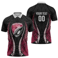 North Harbour 2026 Rugby Custom Zipper Polo Shirt NZ Maori Silver Fern