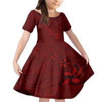 Oxblood Polynesia Family Matching Mermaid Dress and Hawaiian Shirt Hawaiian Tribal Hammerhead Shark Tattoo LT14 Daughter's Dress Oxblood - Polynesian Pride