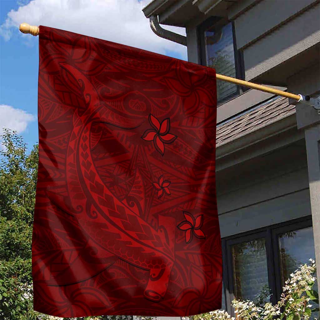 Oxblood Polynesia Garden Flag Hawaiian Tribal Hammerhead Shark Tattoo