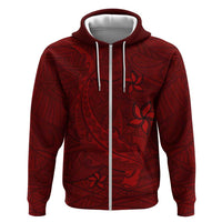 Oxblood Polynesia Hoodie Hawaiian Tribal Hammerhead Shark Tattoo