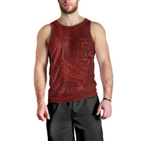 Oxblood Polynesia Men Tank Top Hawaiian Tribal Hammerhead Shark Tattoo