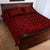 Oxblood Polynesia Quilt Bed Set Hawaiian Tribal Hammerhead Shark Tattoo