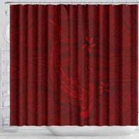 Oxblood Polynesia Shower Curtain Hawaiian Tribal Hammerhead Shark Tattoo
