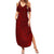 Oxblood Polynesia Summer Maxi Dress Hawaiian Tribal Hammerhead Shark Tattoo