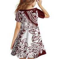 Polynesian Tropical Flowers Oxblood Color Family Matching Long Sleeve Bodycon Dress and Hawaiian Shirt LT14 - Polynesian Pride