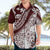 Polynesian Tropical Flowers Oxblood Color Hawaiian Shirt