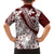 Polynesian Tropical Flowers Oxblood Color Hawaiian Shirt