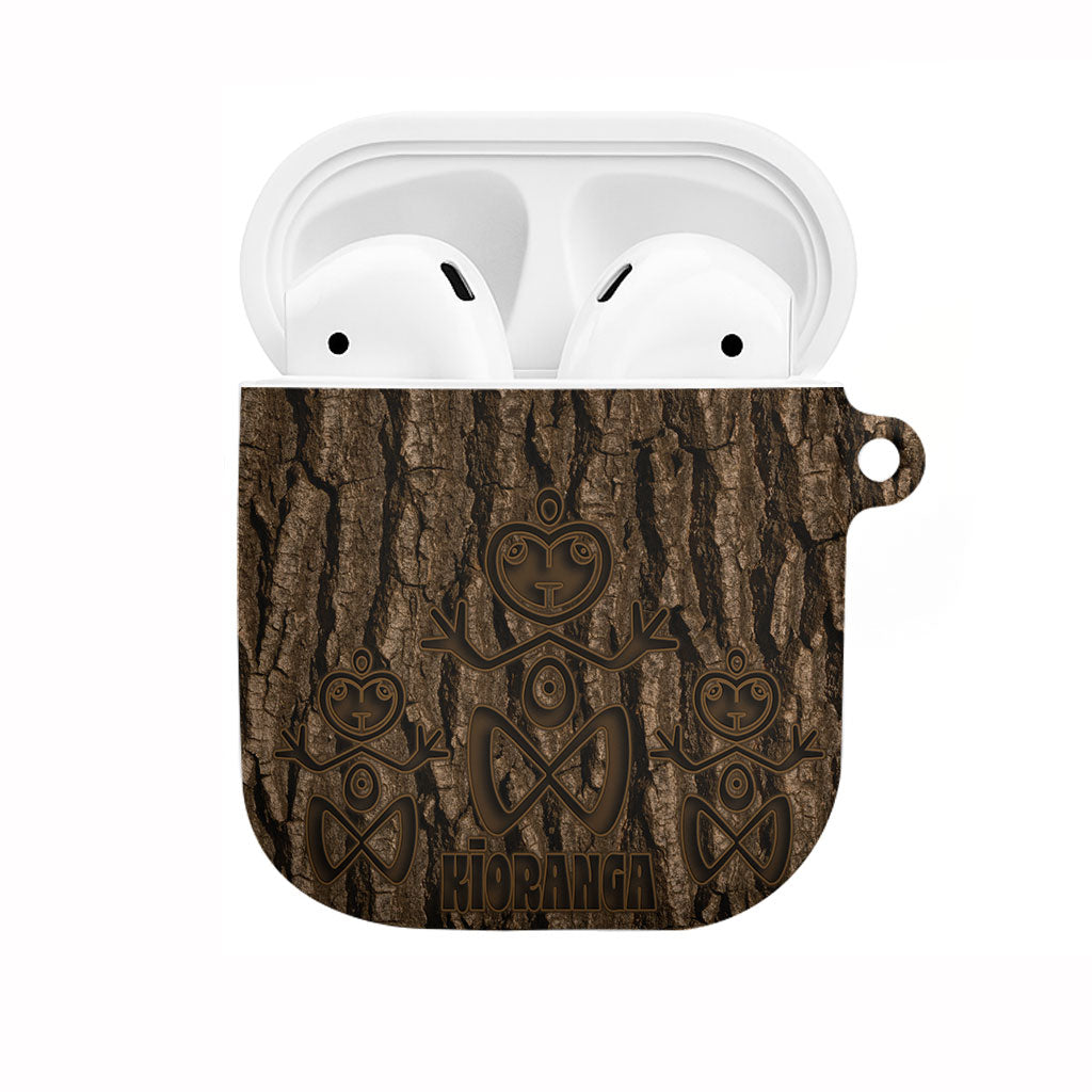 Kioranga Moriori New Zealand AirPods Case Kopi Rakau Carving Art LT14 Brown - Polynesian Pride