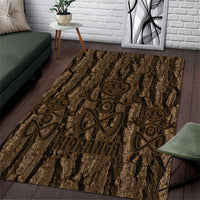 Kioranga Moriori New Zealand Area Rug Kopi Rakau Carving Art LT14 Brown - Polynesian Pride