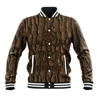 Kioranga Moriori New Zealand Baseball Jacket Kopi Rakau Carving Art LT14 Unisex Brown - Polynesian Pride