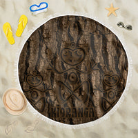 Kioranga Moriori New Zealand Beach Blanket Kopi Rakau Carving Art LT14 One Size 150cm Brown - Polynesian Pride