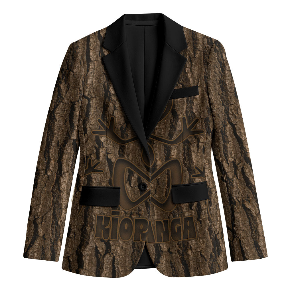 Kioranga Moriori New Zealand Blazer Kopi Rakau Carving Art LT14 Unisex Brown - Polynesian Pride