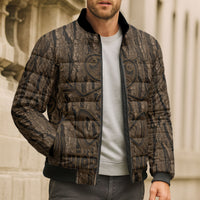 Kioranga Moriori New Zealand Bomber Puffer Jacket Kopi Rakau Carving Art LT14 - Polynesian Pride