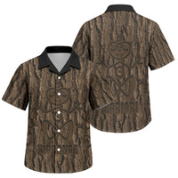 Kioranga Moriori New Zealand Family Matching Long Sleeve Bodycon Dress and Hawaiian Shirt Kopi Rakau Carving Art LT14 Son's Shirt Brown - Polynesian Pride