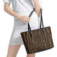 Kioranga Moriori New Zealand Leather Tote Bag Kopi Rakau Carving Art LT14 - Polynesian Pride