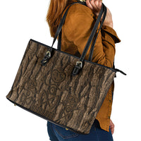 Kioranga Moriori New Zealand Leather Tote Bag Kopi Rakau Carving Art LT14 - Polynesian Pride