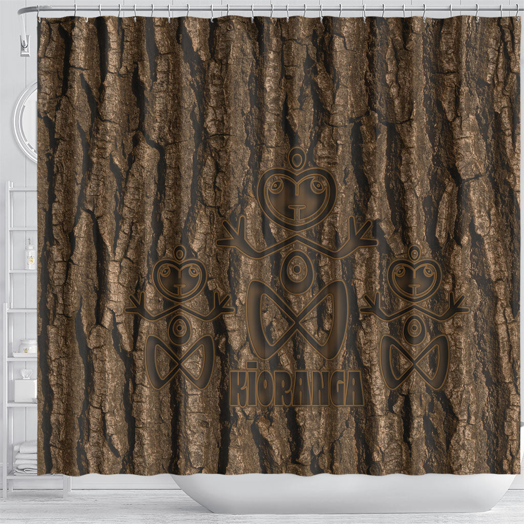 Kioranga Moriori New Zealand Shower Curtain Kopi Rakau Carving Art LT14 - Polynesian Pride