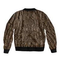 Kioranga Moriori New Zealand Sleeve Zip Bomber Jacket Kopi Rakau Carving Art LT14 - Polynesian Pride
