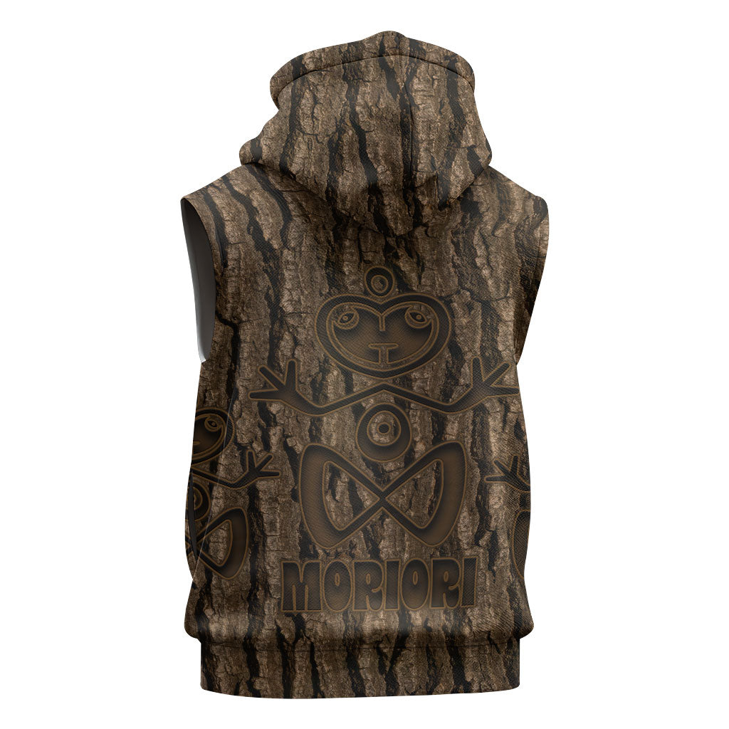 Kioranga Moriori New Zealand Sleeveless Hoodie Kopi Rakau Carving Art LT14 - Polynesian Pride