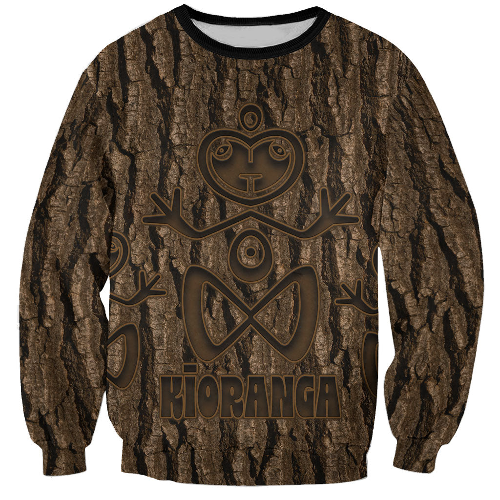 Kioranga Moriori New Zealand Sweatshirt Kopi Rakau Carving Art LT14 Unisex Brown - Polynesian Pride