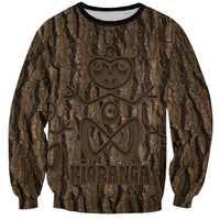 Kioranga Moriori New Zealand Sweatshirt Kopi Rakau Carving Art LT14 Unisex Brown - Polynesian Pride