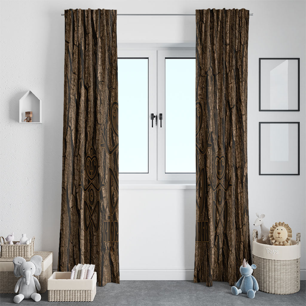 Kioranga Moriori New Zealand Window Curtain Kopi Rakau Carving Art LT14 - Polynesian Pride