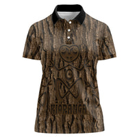Kioranga Moriori New Zealand Women Polo Shirt Kopi Rakau Carving Art LT14 Female Brown - Polynesian Pride