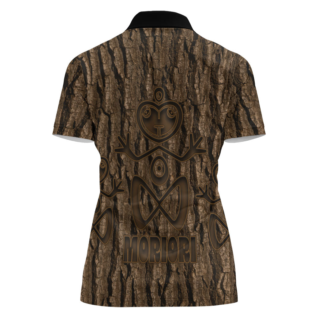 Kioranga Moriori New Zealand Women Polo Shirt Kopi Rakau Carving Art LT14 - Polynesian Pride