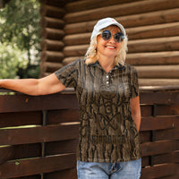 Kioranga Moriori New Zealand Women Polo Shirt Kopi Rakau Carving Art LT14 - Polynesian Pride