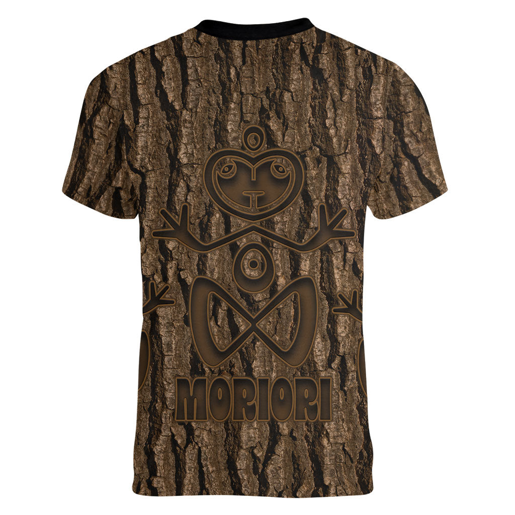 Kioranga Moriori New Zealand Women V-Neck T-Shirt Kopi Rakau Carving Art LT14 - Polynesian Pride
