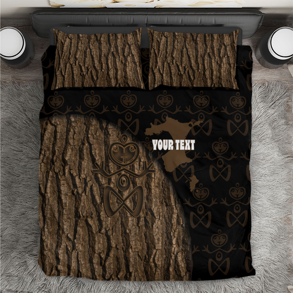 Moriori Kekoru New Zealand Personalised Bedding Set Kopi Rakau Carving Chatham Islands Map LT14 Black - Polynesian Pride