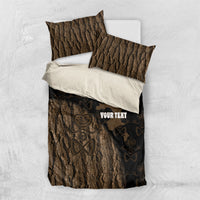 Moriori Kekoru New Zealand Personalised Bedding Set Kopi Rakau Carving Chatham Islands Map LT14 US Twin 172cm x 218cm Black - Polynesian Pride