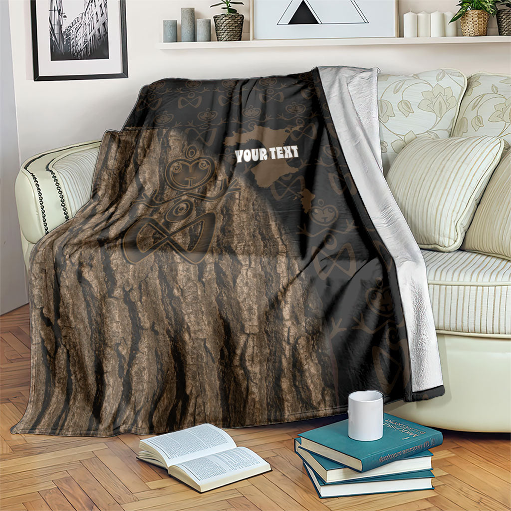 Moriori Kekoru New Zealand Personalised Blanket Kopi Rakau Carving Chatham Islands Map LT14 Black - Polynesian Pride