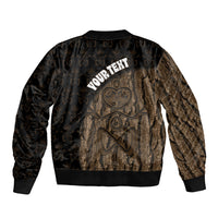 Moriori Kekoru New Zealand Personalised Bomber Jacket Kopi Rakau Carving Chatham Islands Map LT14 - Polynesian Pride