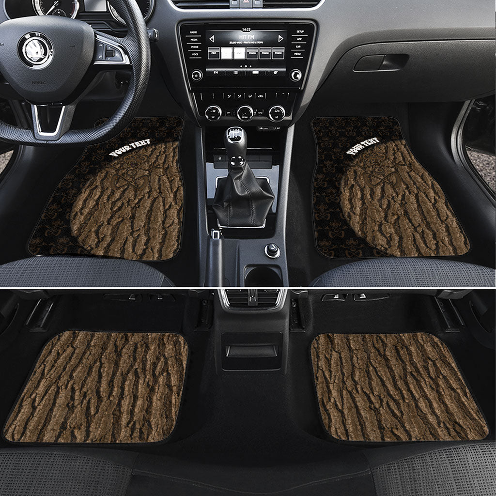 Moriori Kekoru New Zealand Personalised Car Mats Kopi Rakau Carving Chatham Islands Map LT14 Set 4pcs Black - Polynesian Pride
