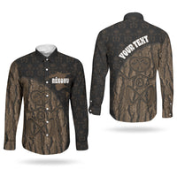 Moriori Kekoru New Zealand Personalised Couples Matching Mermaid Dress and Long Sleeve Button Shirt Kopi Rakau Carving Chatham Islands Map LT14 - Polynesian Pride