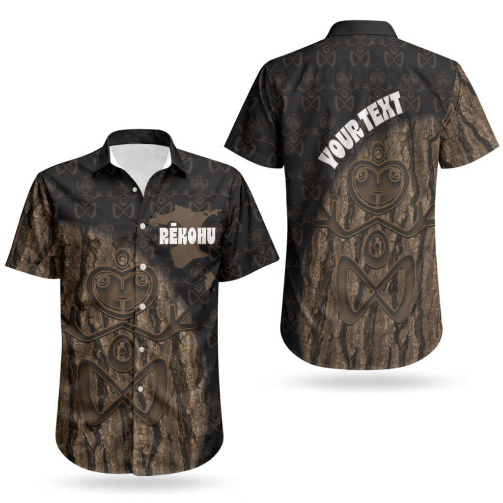 Moriori Kekoru New Zealand Personalised Couples Matching Off Shoulder Maxi Dress and Hawaiian Shirt Kopi Rakau Carving Chatham Islands Map LT14 - Polynesian Pride