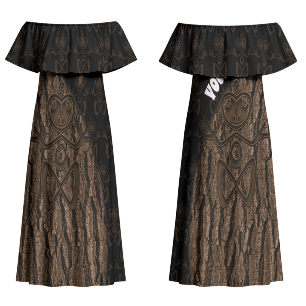 Moriori Kekoru New Zealand Personalised Couples Matching Off Shoulder Maxi Dress and Hawaiian Shirt Kopi Rakau Carving Chatham Islands Map LT14 - Polynesian Pride