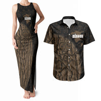 Moriori Kekoru New Zealand Personalised Couples Matching Tank Maxi Dress and Hawaiian Shirt Kopi Rakau Carving Chatham Islands Map LT14 Black - Polynesian Pride