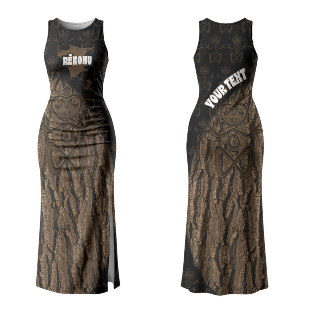Moriori Kekoru New Zealand Personalised Couples Matching Tank Maxi Dress and Hawaiian Shirt Kopi Rakau Carving Chatham Islands Map LT14 - Polynesian Pride