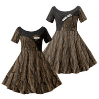 Moriori Kekoru New Zealand Personalised Family Matching Off Shoulder Maxi Dress and Hawaiian Shirt Kopi Rakau Carving Chatham Islands Map LT14 Daughter's Dress Black - Polynesian Pride