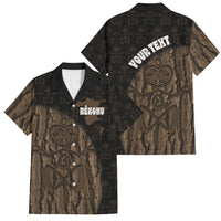 Moriori Kekoru New Zealand Personalised Family Matching Summer Maxi Dress and Hawaiian Shirt Kopi Rakau Carving Chatham Islands Map LT14 Dad's Shirt - Short Sleeve Black - Polynesian Pride