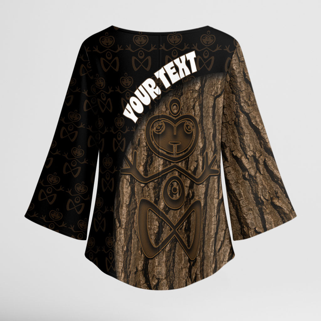 Moriori Kekoru New Zealand Personalised Kimono Sleeve Blouse Kopi Rakau Carving Chatham Islands Map LT14 - Polynesian Pride