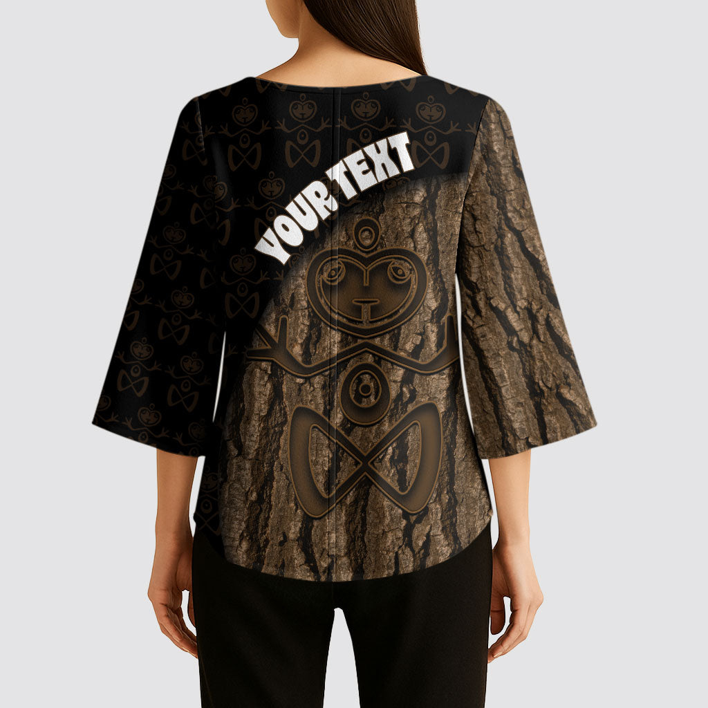 Moriori Kekoru New Zealand Personalised Kimono Sleeve Blouse Kopi Rakau Carving Chatham Islands Map LT14 - Polynesian Pride