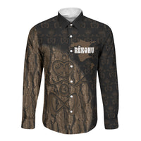 Moriori Kekoru New Zealand Personalised Long Sleeve Button Shirt Kopi Rakau Carving Chatham Islands Map LT14 Unisex Black - Polynesian Pride