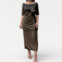 Moriori Kekoru New Zealand Personalised Puletasi Kopi Rakau Carving Chatham Islands Map LT14 Long Dress Black - Polynesian Pride