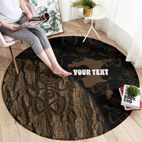 Moriori Kekoru New Zealand Personalised Round Carpet Kopi Rakau Carving Chatham Islands Map LT14 - Polynesian Pride