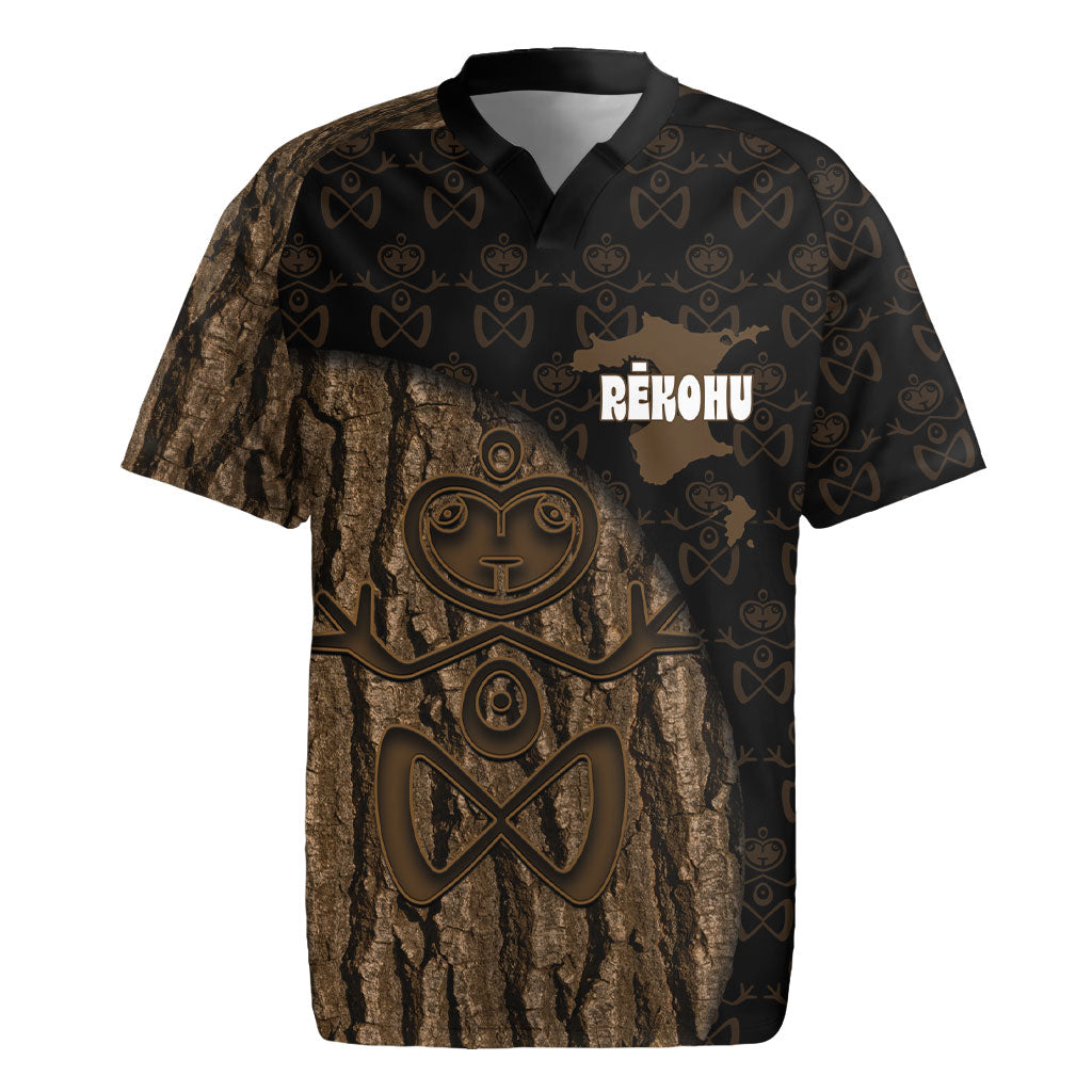 Moriori Kekoru New Zealand Personalised Rugby Jersey Kopi Rakau Carving Chatham Islands Map LT14 Black - Polynesian Pride