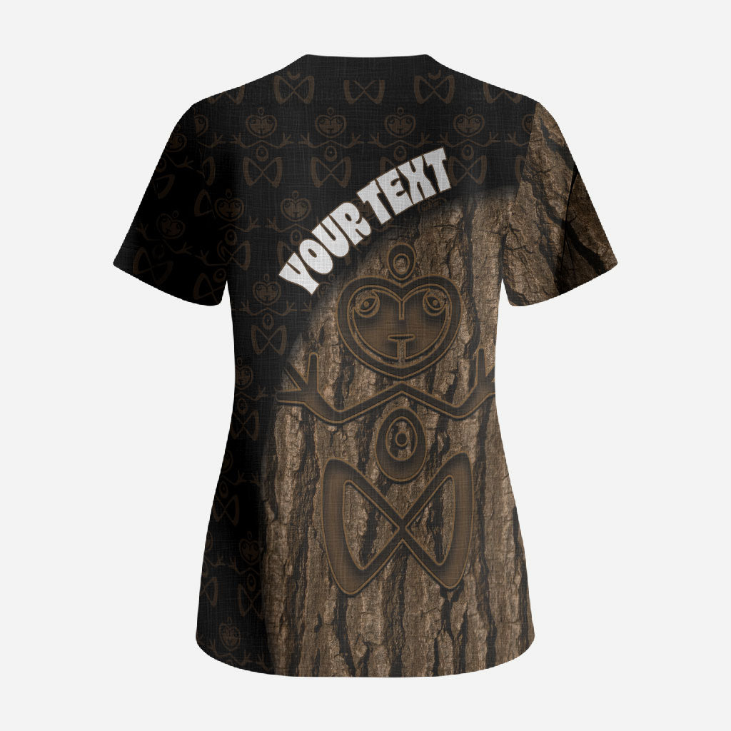 Moriori Kekoru New Zealand Personalised Scrub Top Kopi Rakau Carving Chatham Islands Map LT14 - Polynesian Pride
