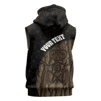 Moriori Kekoru New Zealand Personalised Sleeveless Hoodie Kopi Rakau Carving Chatham Islands Map LT14 - Polynesian Pride